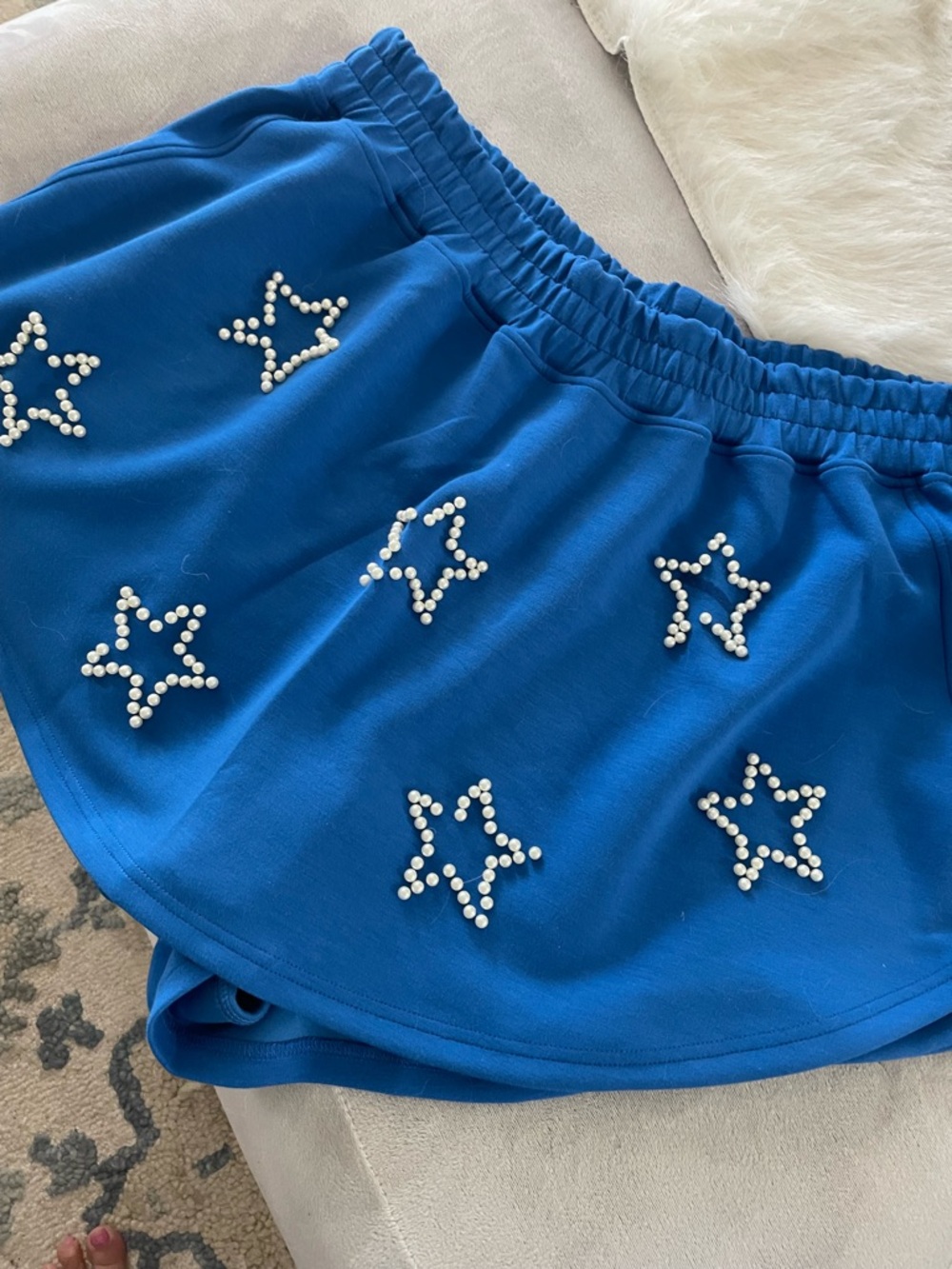 Simply Southern Blue Pearl Star Embellished Skort, XXL